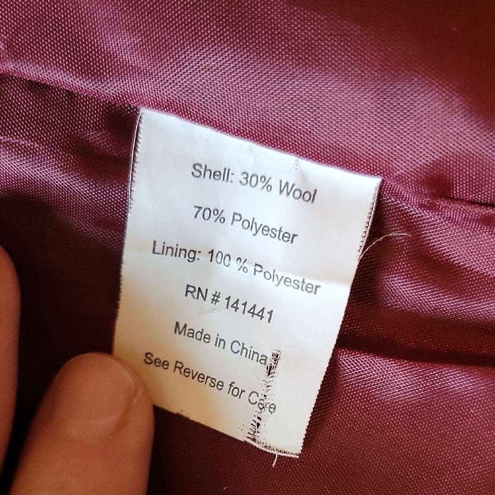 Burgundy Peacoat Y2K - Picture 7 of 10